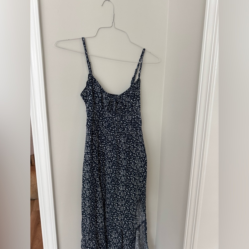 Hollister Navy Floral Midi Dress